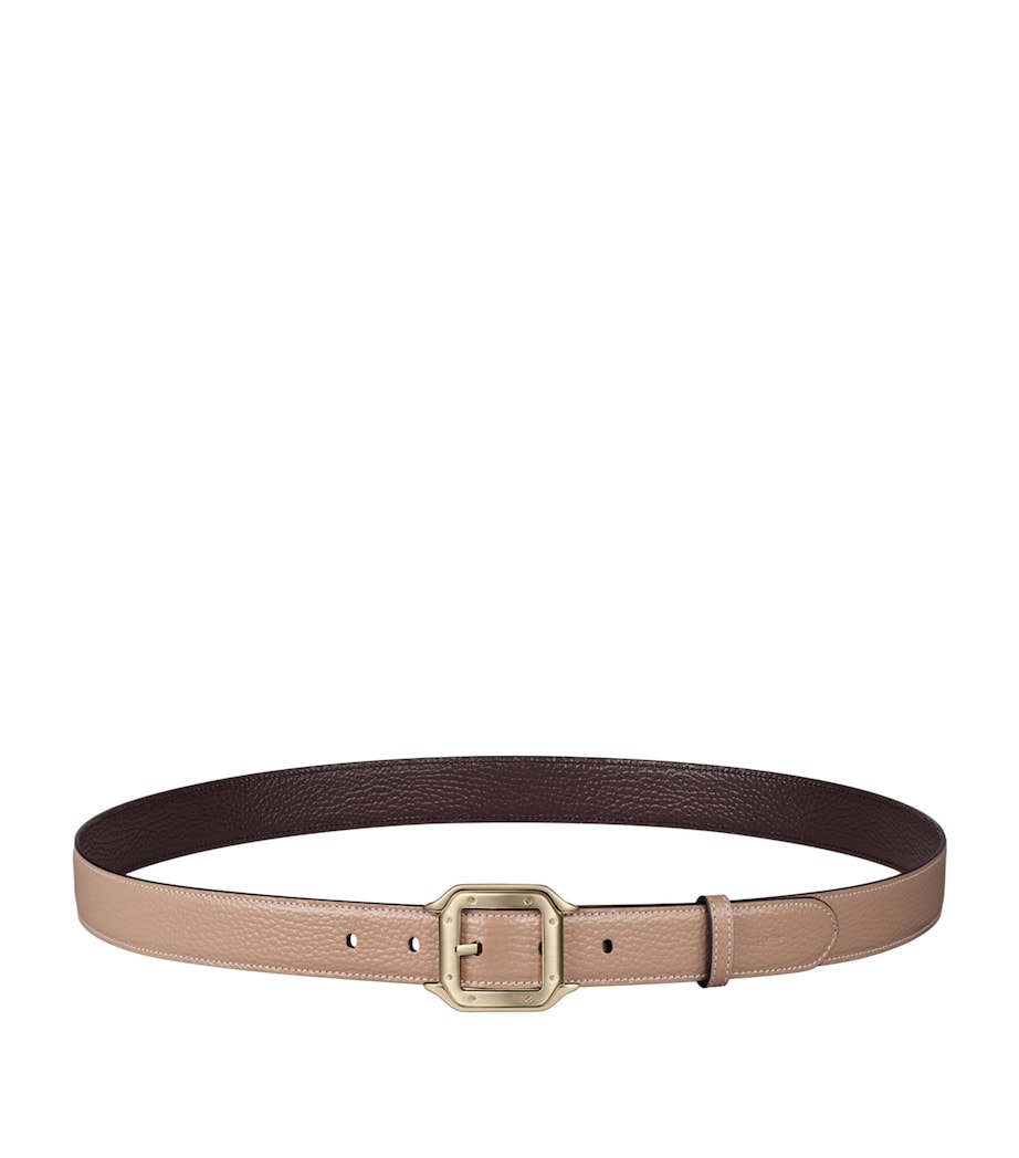 Cartier Leather Reversible Santos de Cartier Belt Latte/ebony Image 1