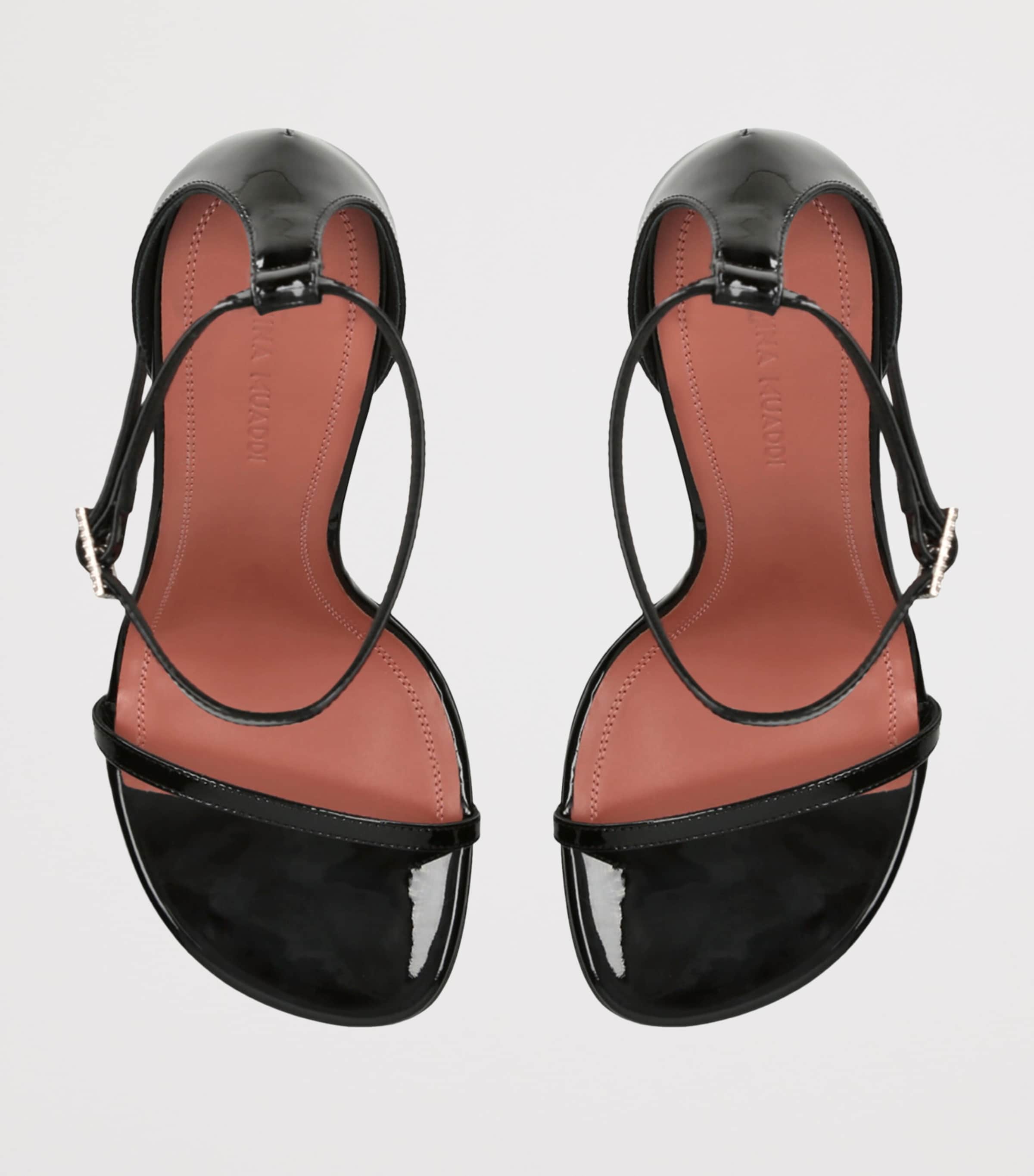 Patent Leather Barbara Heeled Sandals 105 BLACK Image 4