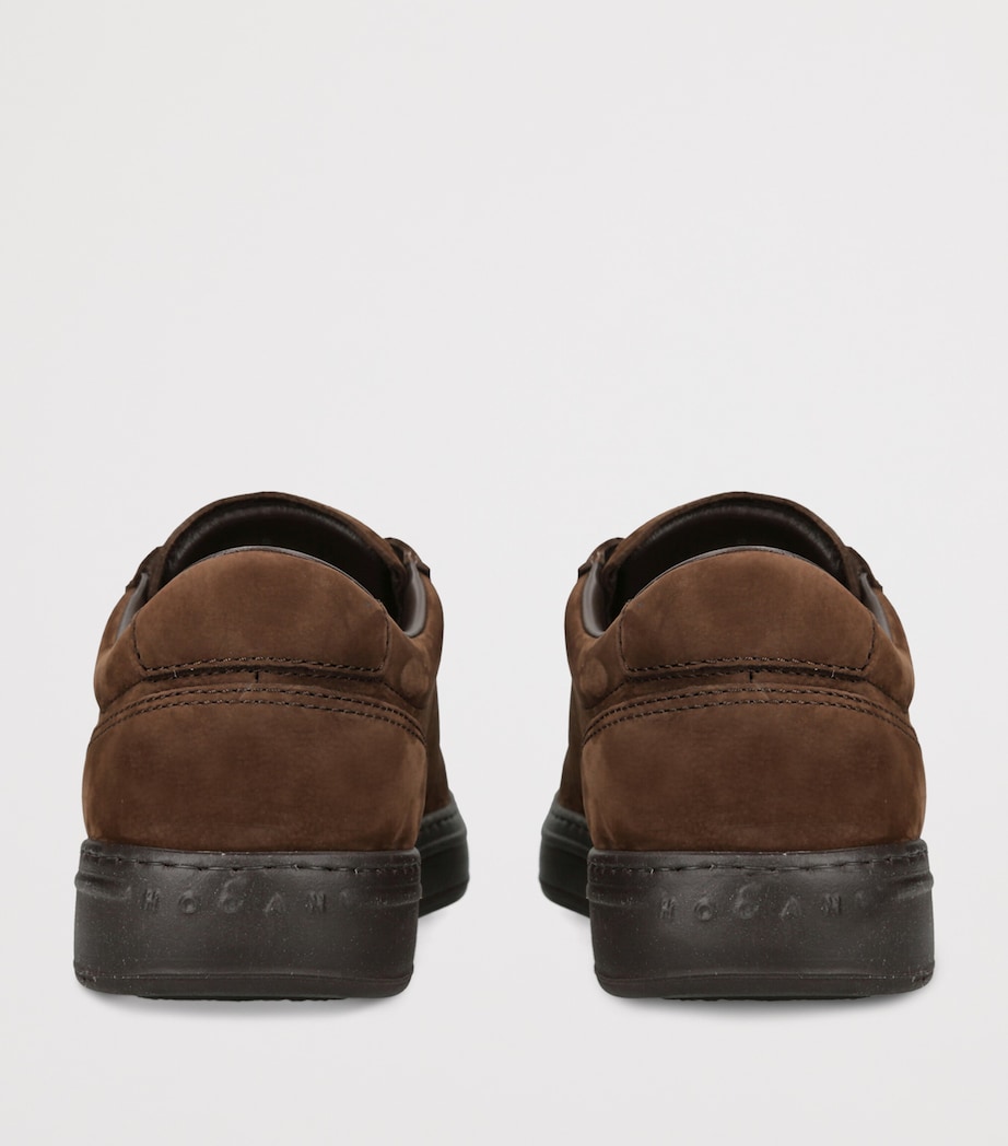 Hogan Leather H668 Slip-On Sneakers Dark Brown Image 4
