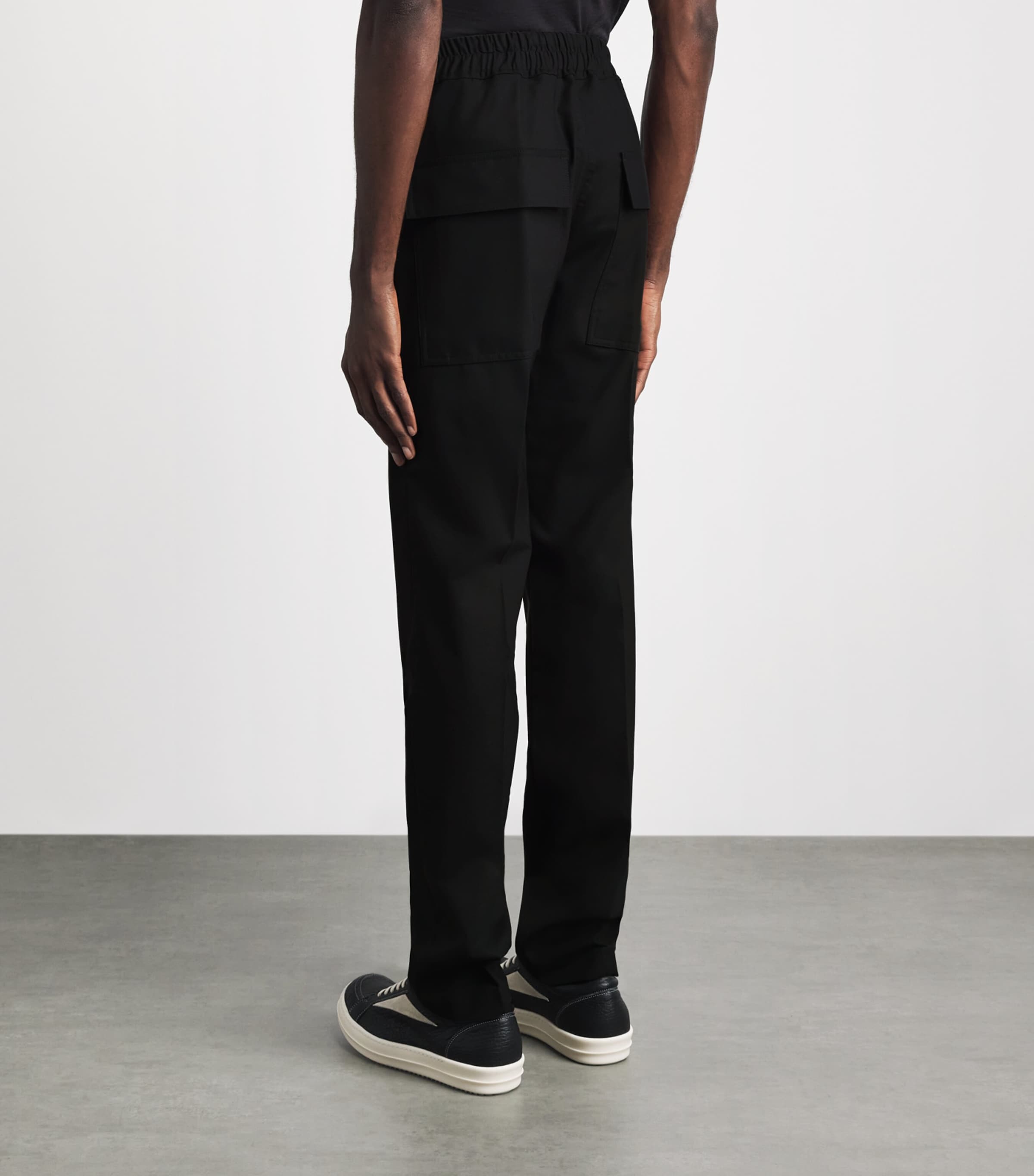 Rick Owens Mens Wool-Blend Slim Drawstring Trousers Black Image 5
