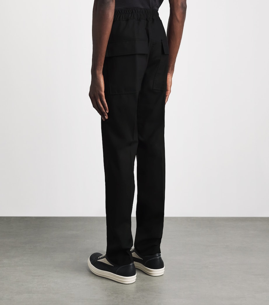 Rick Owens Mens Wool-Blend Slim Drawstring Trousers Black Image 5