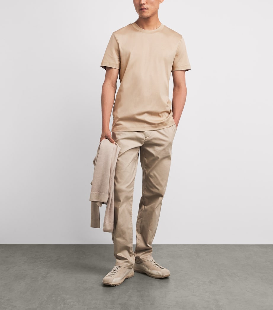 Bogner Mens Cotton Logo Ryan T-Shirt Beige Image 2