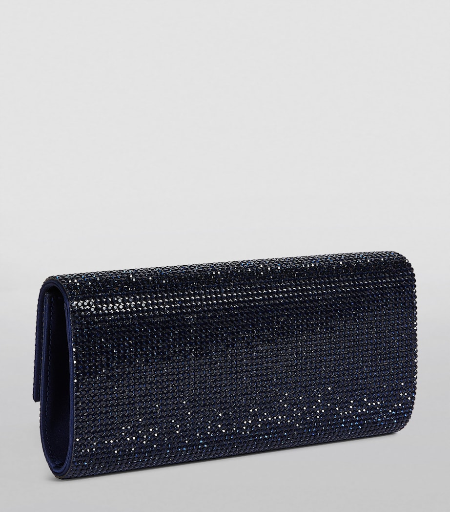 Satin Crystal-Embellished Perry Clutch Bag SMNVY-SILVER NAVY Image 2