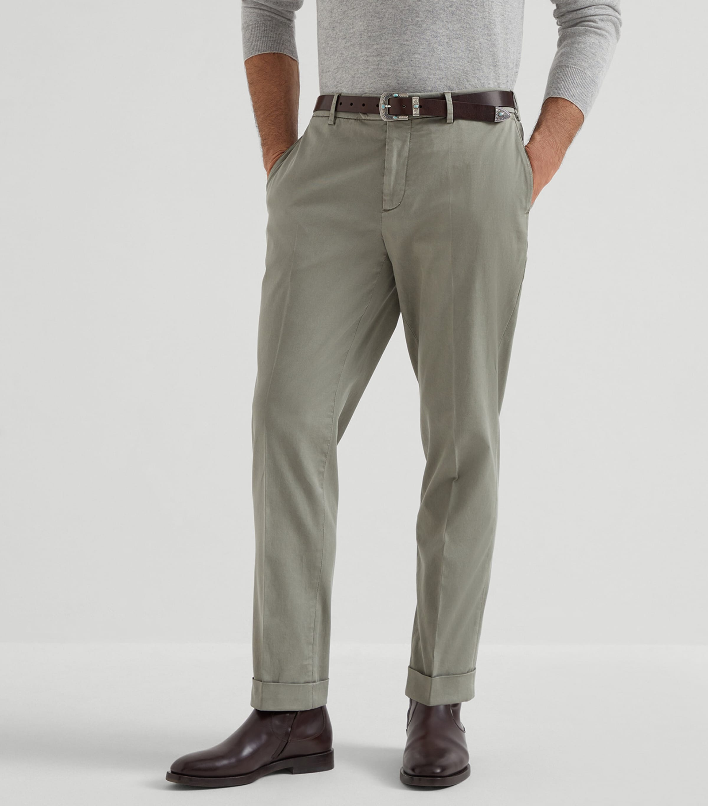 Pima Cotton Comfort Gabardine Italian Trousers C6027 Image 2