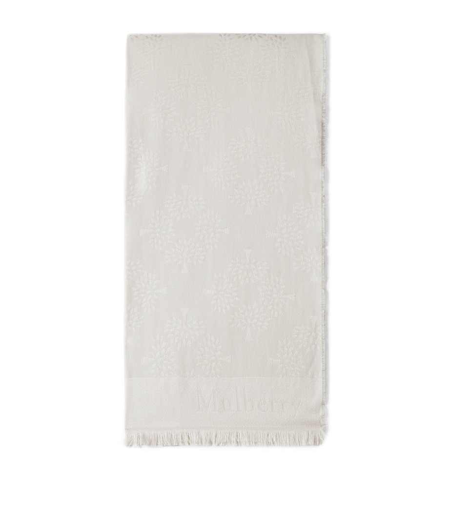 Mulberry Silk-Organic Cotton Tree Scarf Cream Image 1