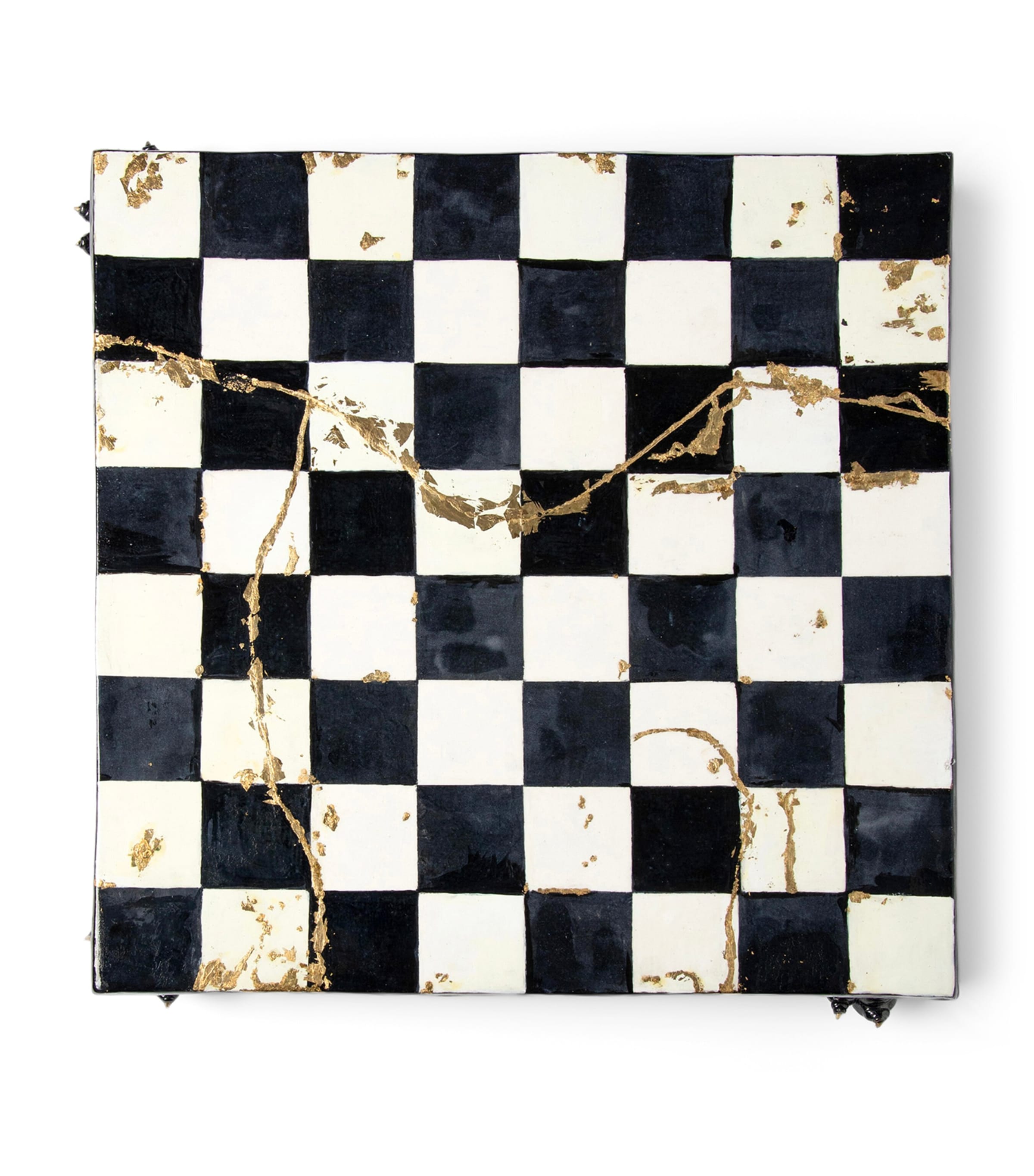 Purling Gold Leaf Bones of Stone Chess Set Black Image 4
