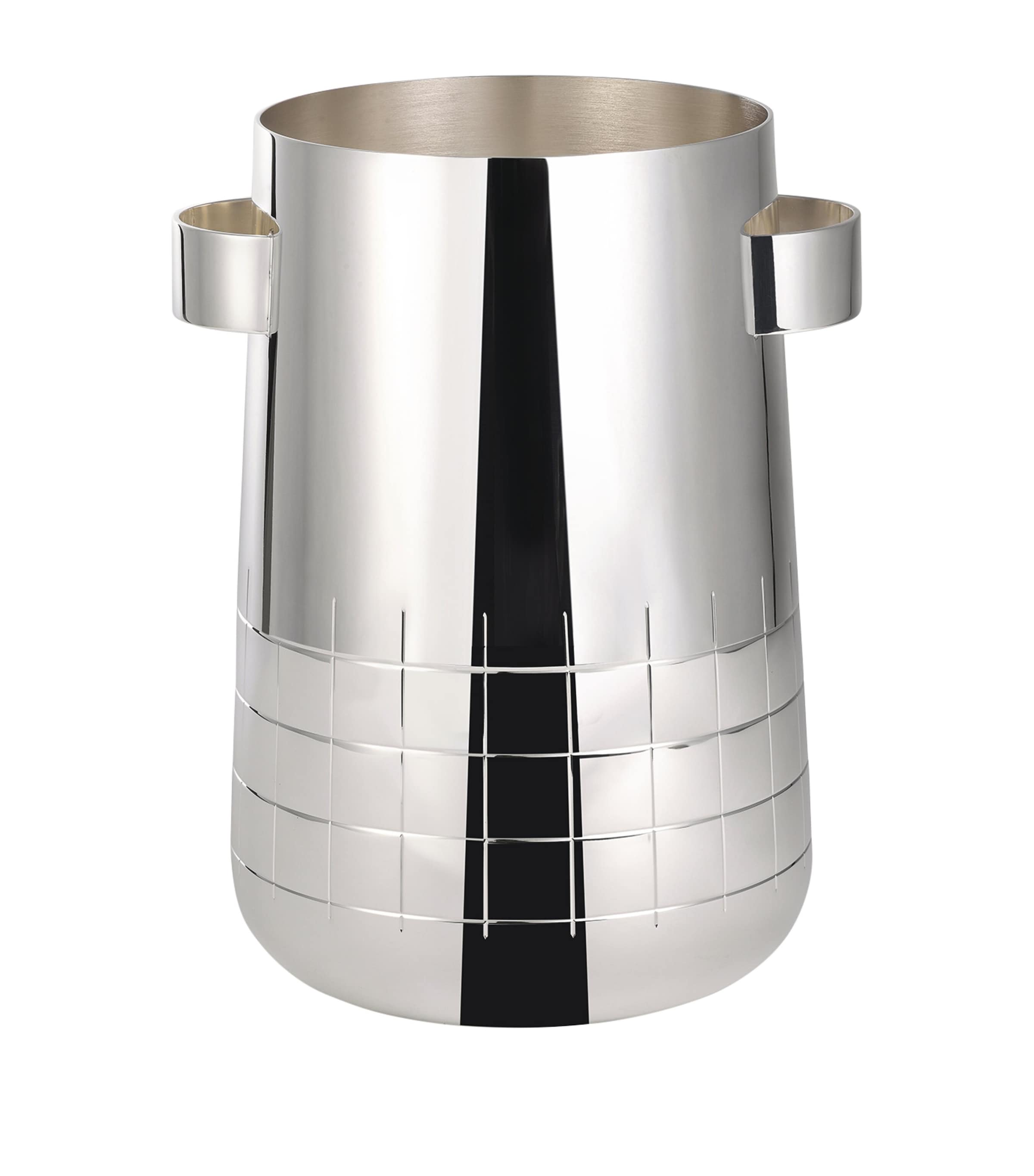 CHRISTOFLE SILVER-PLATED GRAPHIK WINE COOLER WITH CHILLERS