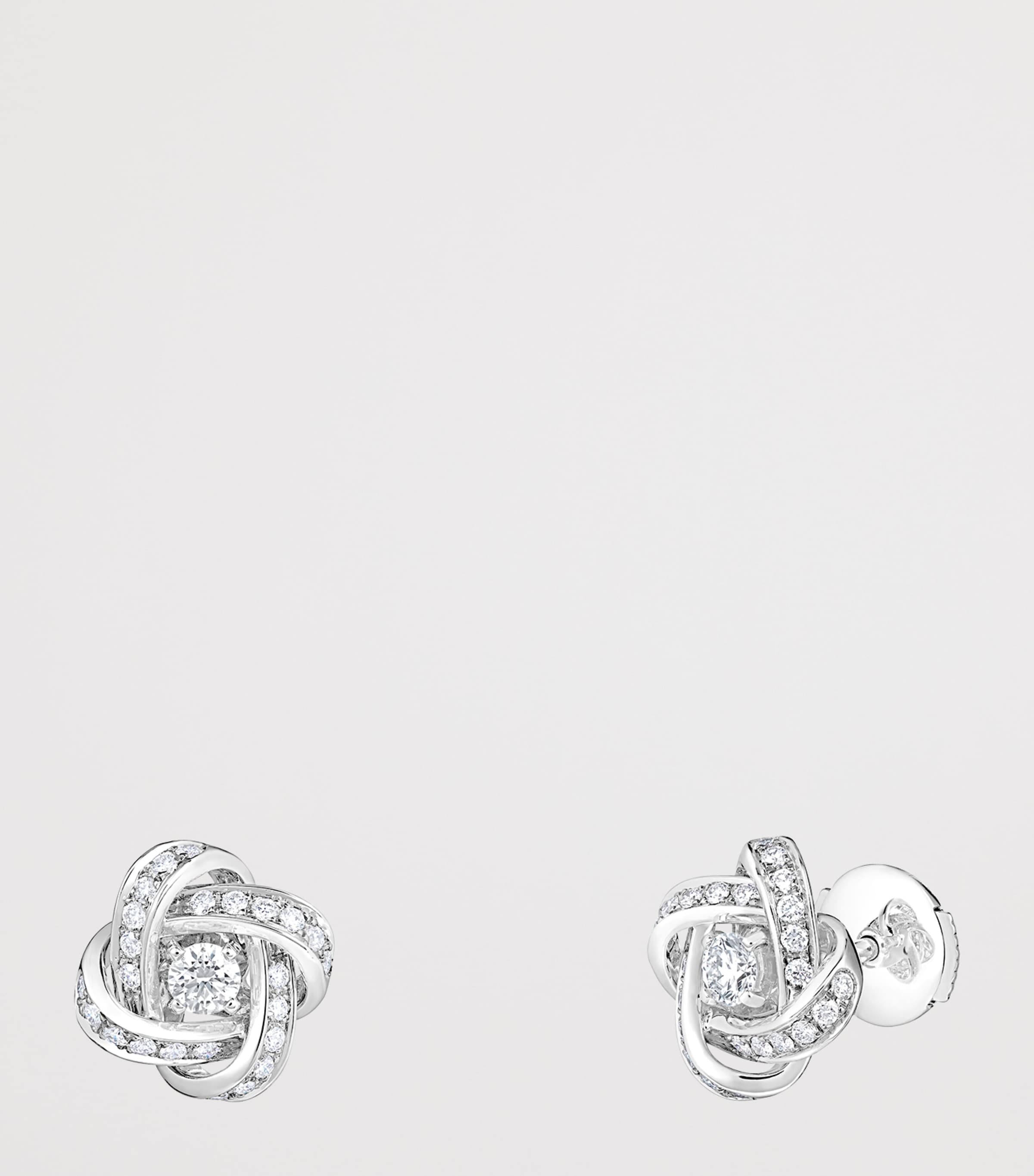 Boucheron White Gold and Diamond Pivoine Stud Earrings White Gold Image 2