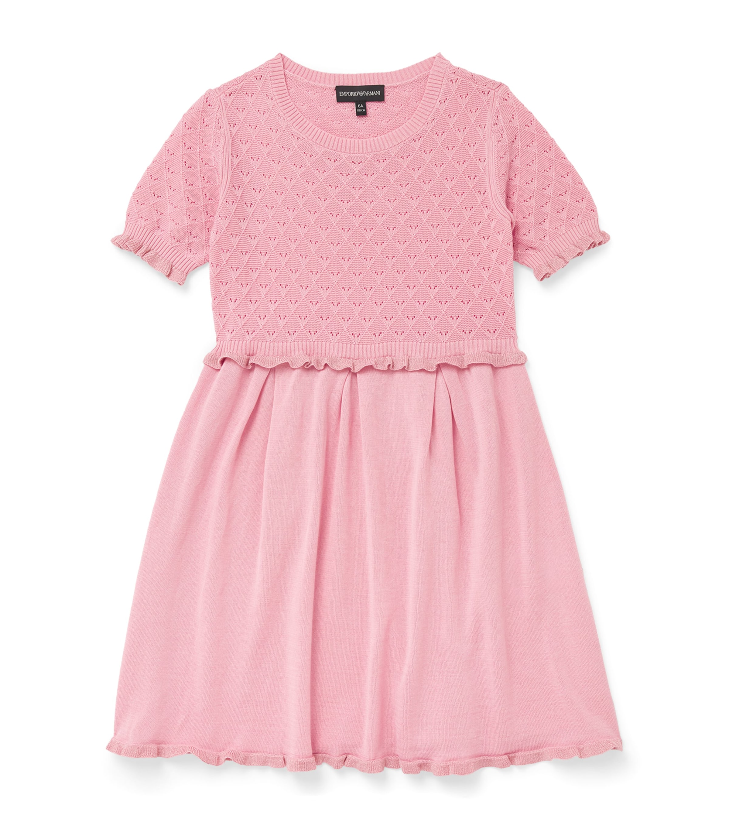 EMPORIO ARMANI COTTON FRILL-DETAIL DRESS