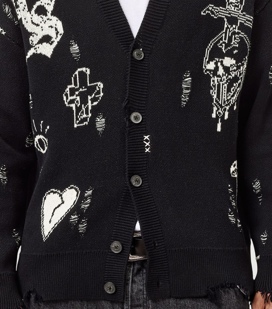 Organic Cotton Caledon Cardigan BLACK/CHALK WHITE Image 7