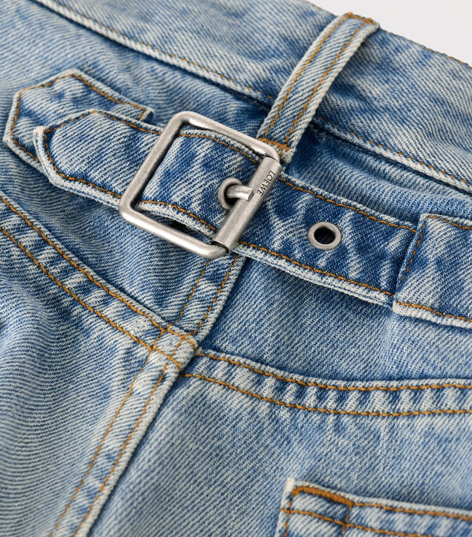 Buckle-Strap Straight Jeans VINTAGE BLUE Image 5