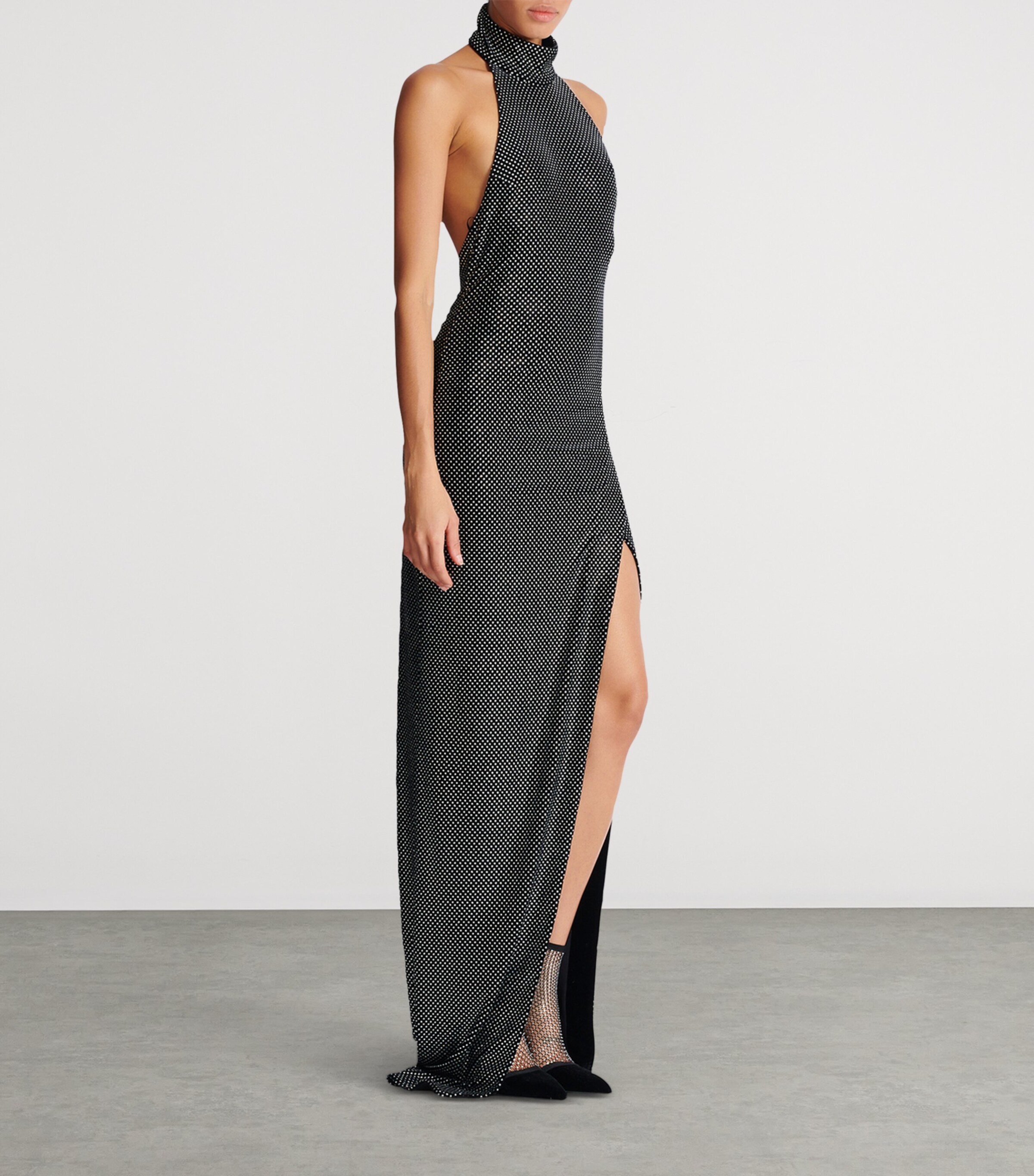 Velvet Embellished Maxi Dress EAC NOIR/ARGENT Image 6