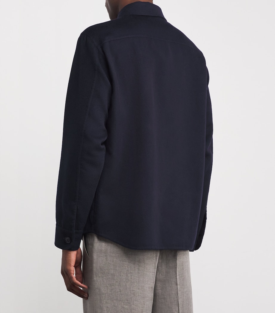 Double Cashmere Overshirt NAVY Image 4