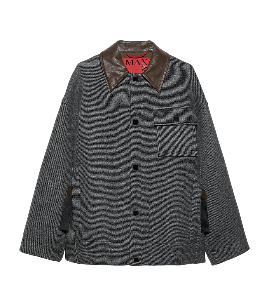 MAX&Co. Womens Virgin Wool-Blend Coat Black Image 1