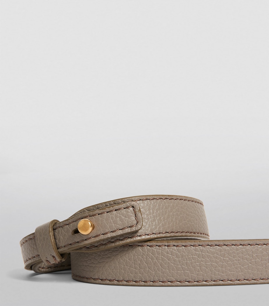 Small Leather Marcie Top-Handle Bag CASHMERE GREY Image 6