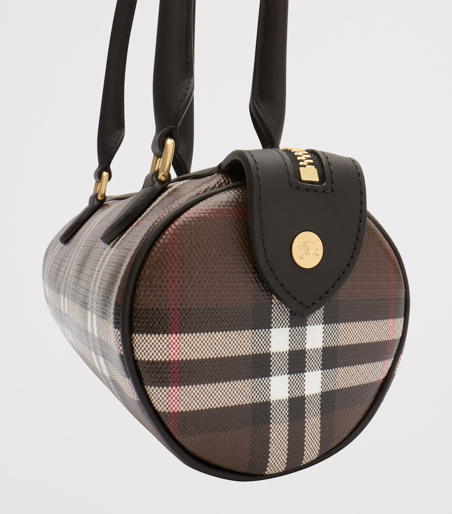 Burberry Mini Check Barrel Bag Chocolate Brown Image 6
