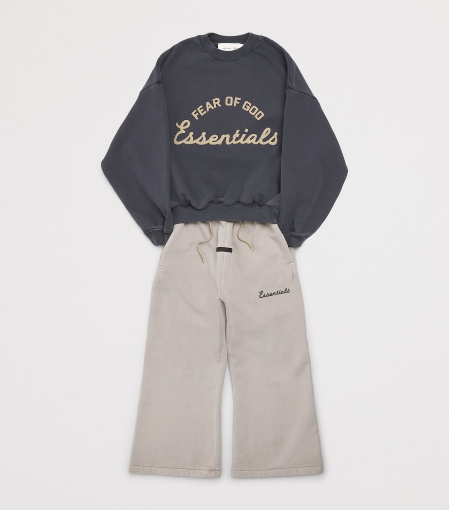 FEAR OF GOD ESSENTIALS KIDS Cotton Logo Sweatpants (2-16 Years) Faded Seal Image 3