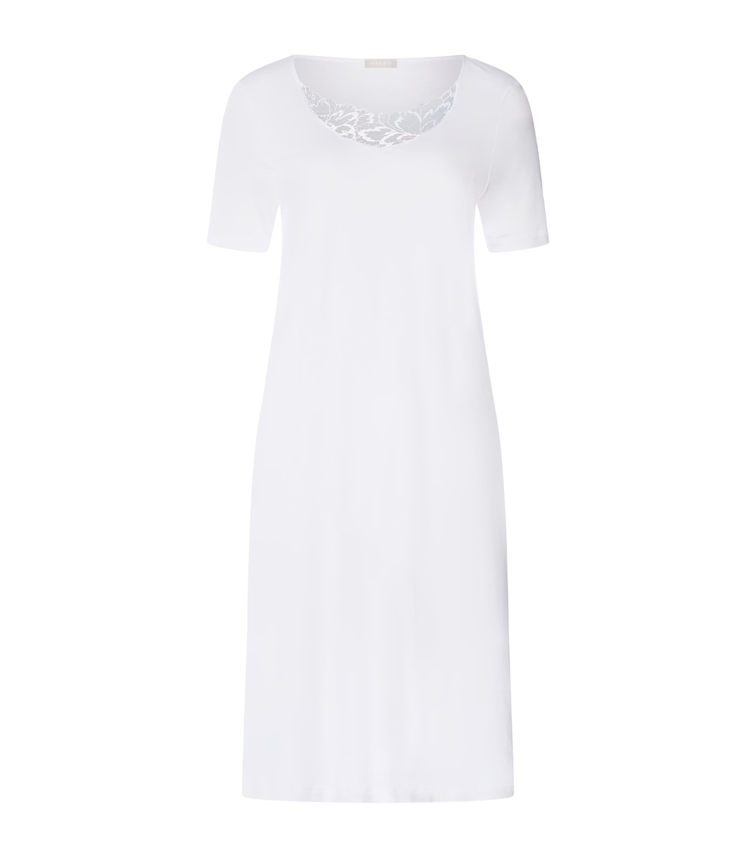 Hanro Womens Cotton Lace-Trim Belen Nightdress White Image 1