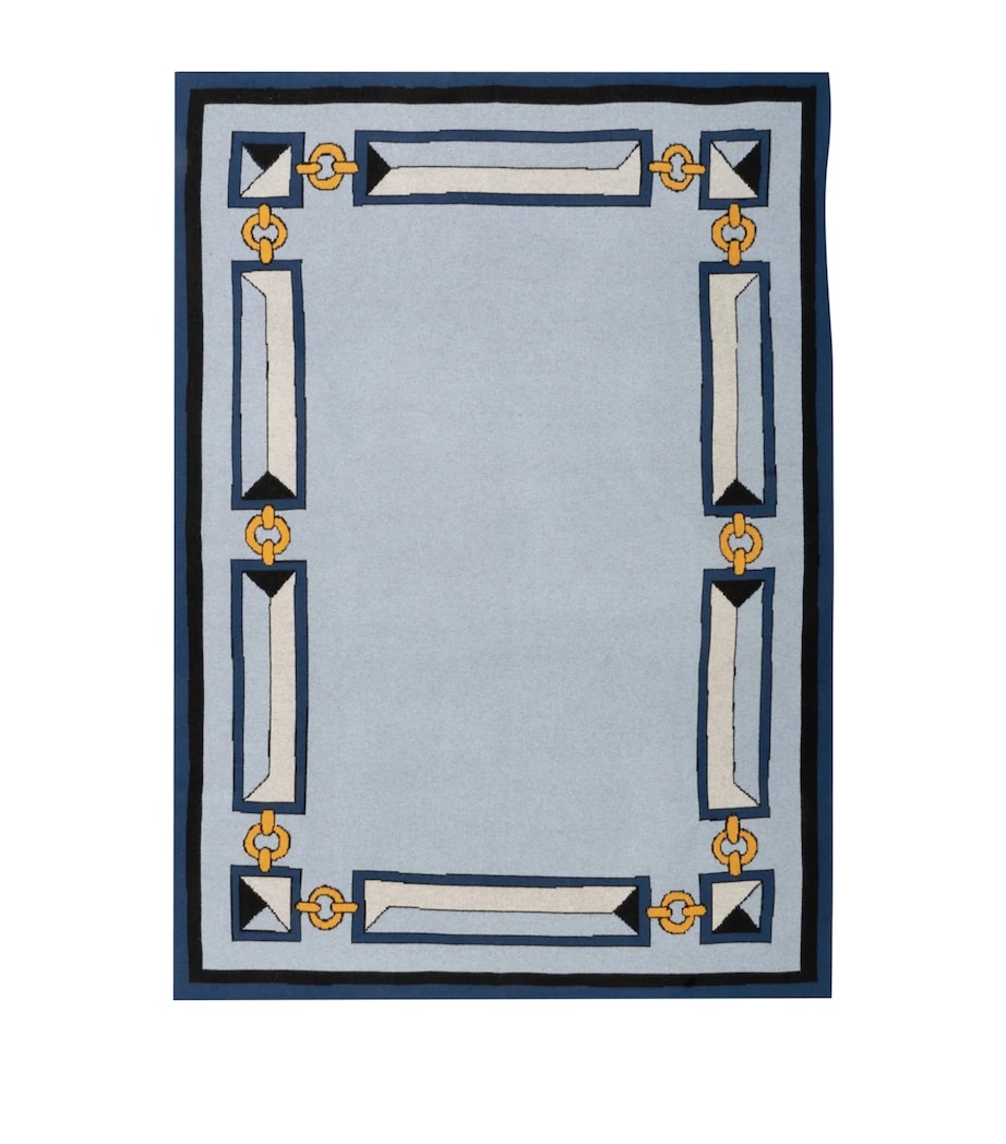 x Damien Nicolas Roux Cashmere Bricks Throw (180cm x 130cm) BLUE Image 1