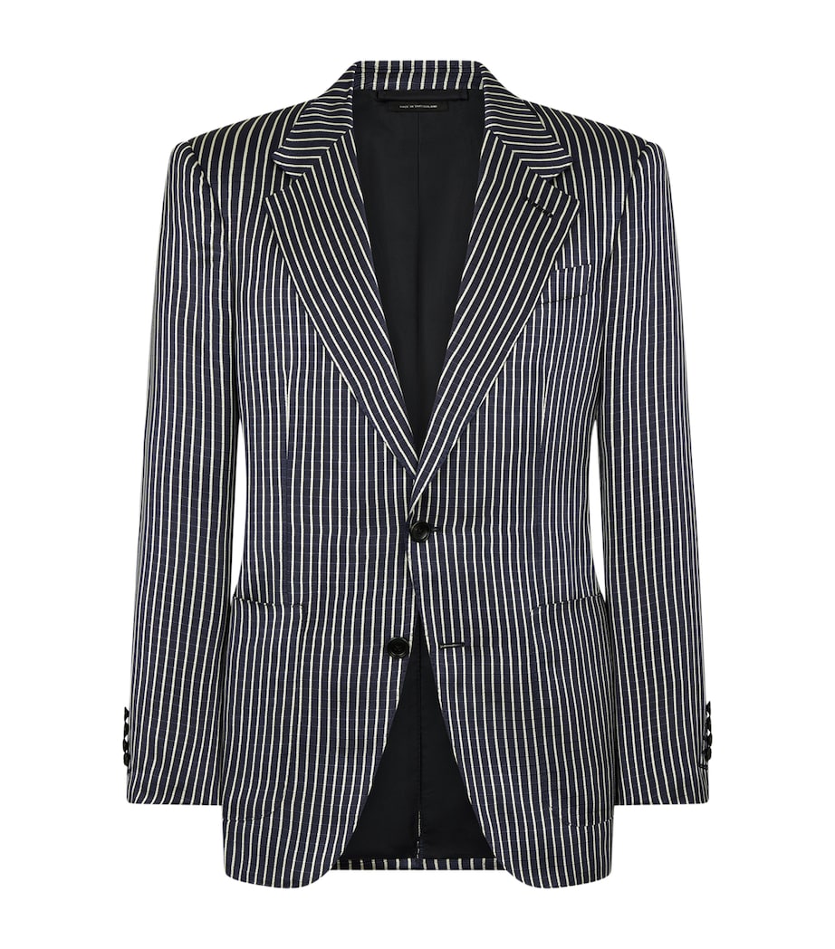 TOM FORD Mens Silk Stripe Single-Breasted Blazer Nnl Image 1