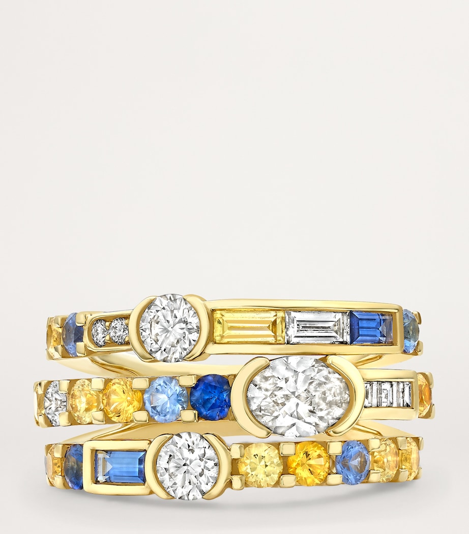 Yellow Gold, Diamond and Sapphire Play of Light Ring YELLOW GOLD Image 3