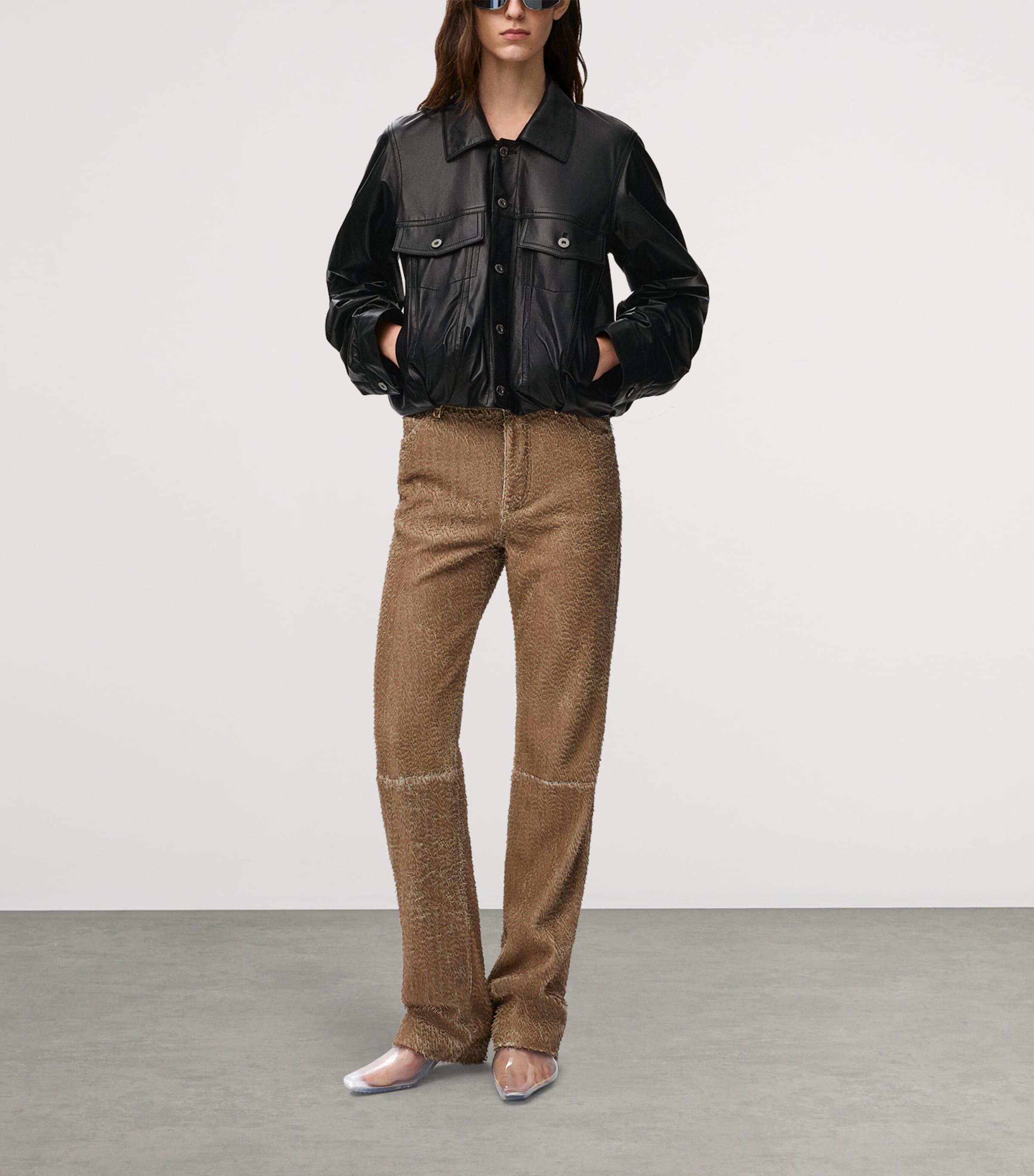 Lambskin Relaxed Leather Jacket BLACK Image 2