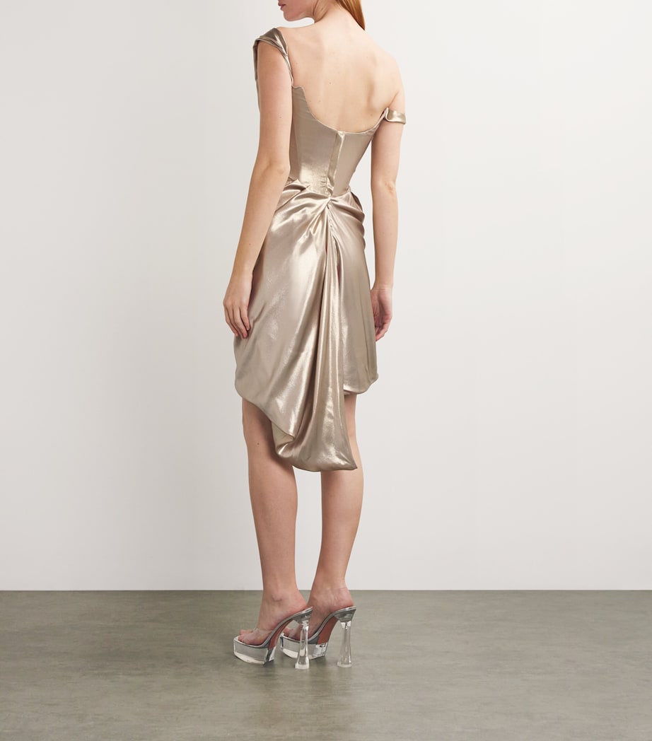 Vivienne Westwood Womens Silk Zora Mini Dress Gold Image 3