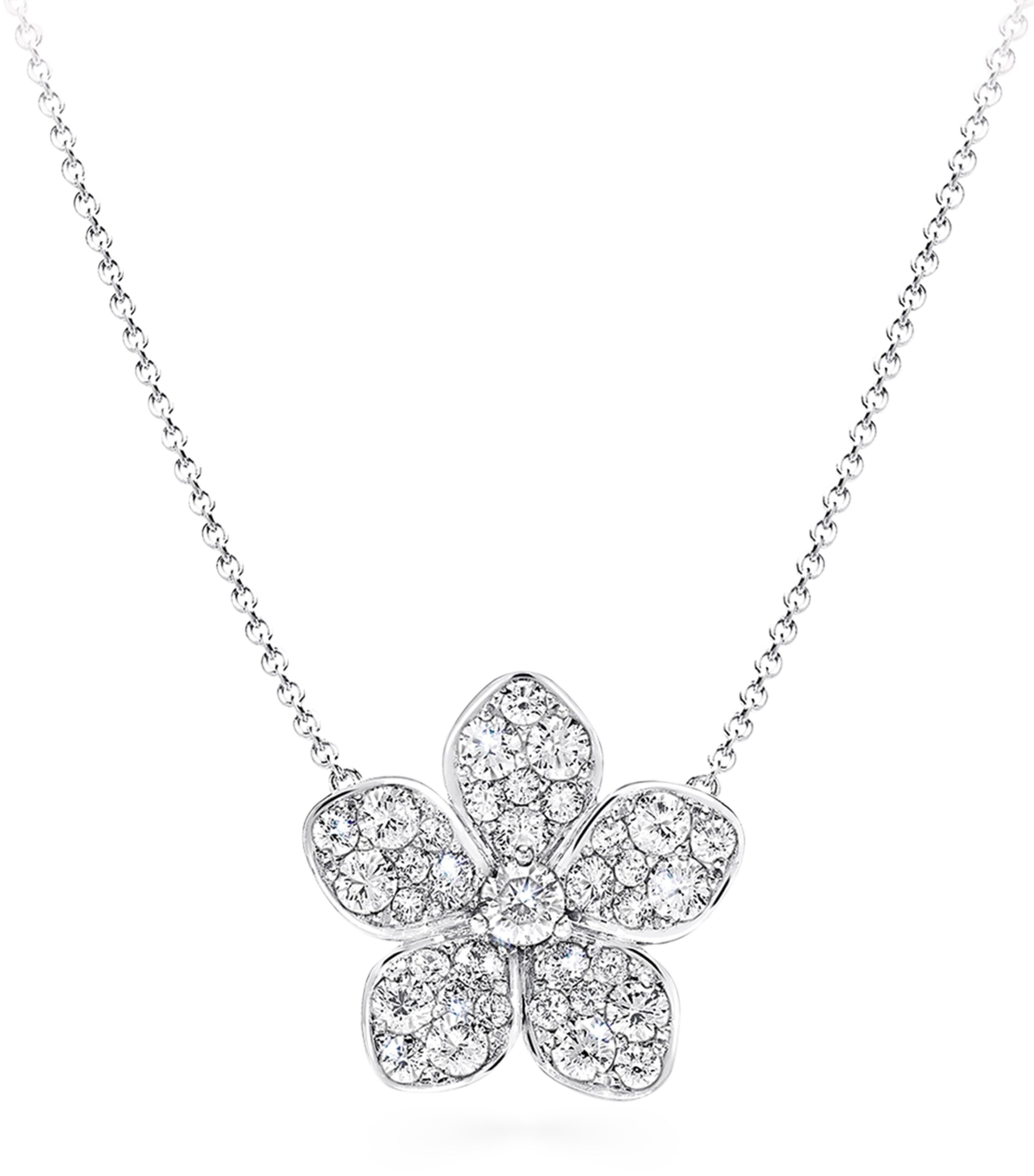 Graff White Gold and Diamond Wild Flower Necklace White Gold Image 1