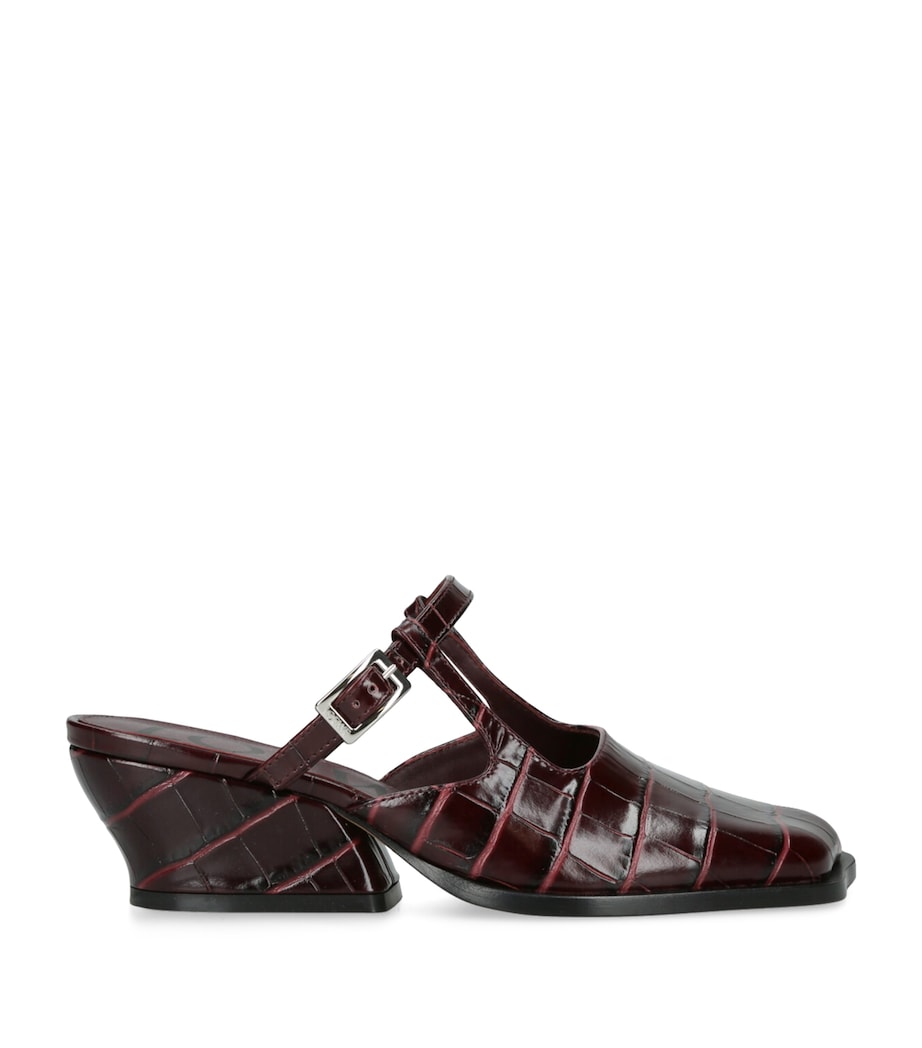 Leather Onda Mary Jane Mules 45 WINE Image 1
