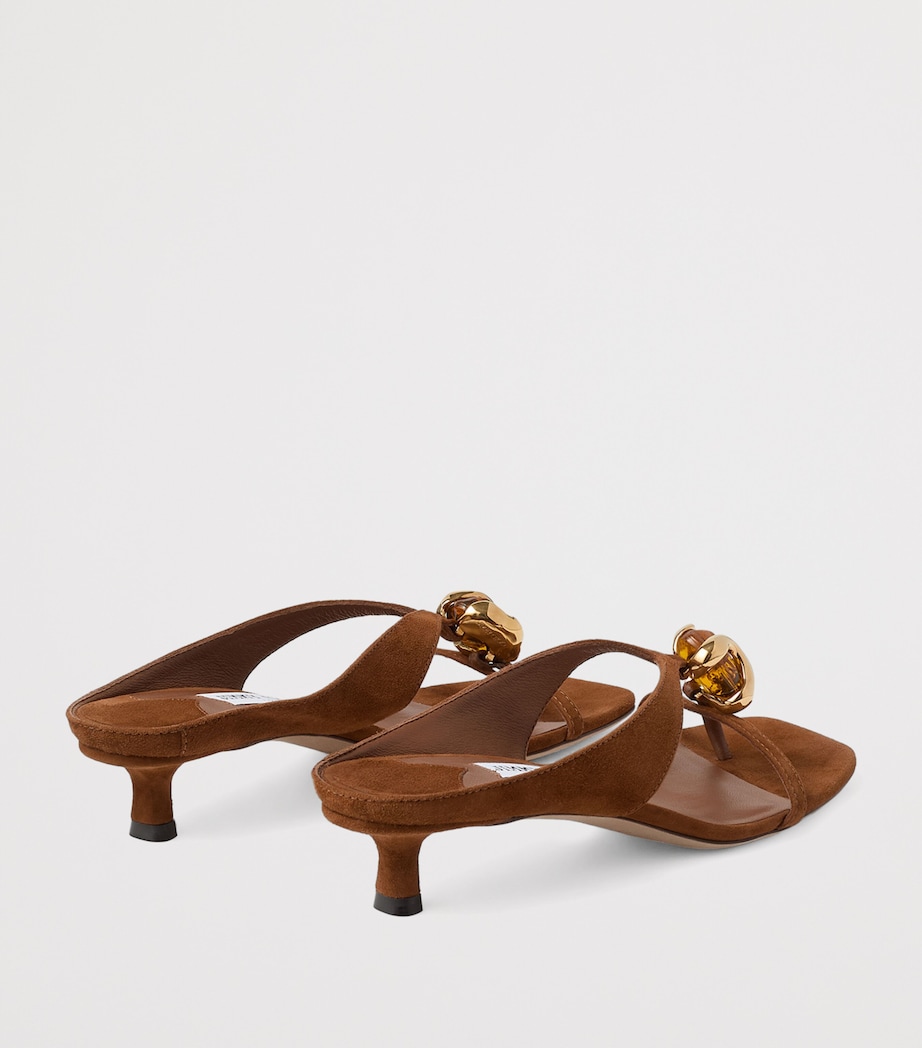 Jimmy Choo Emeristone 35 Suede Heeled Mules Tan/amber Image 3