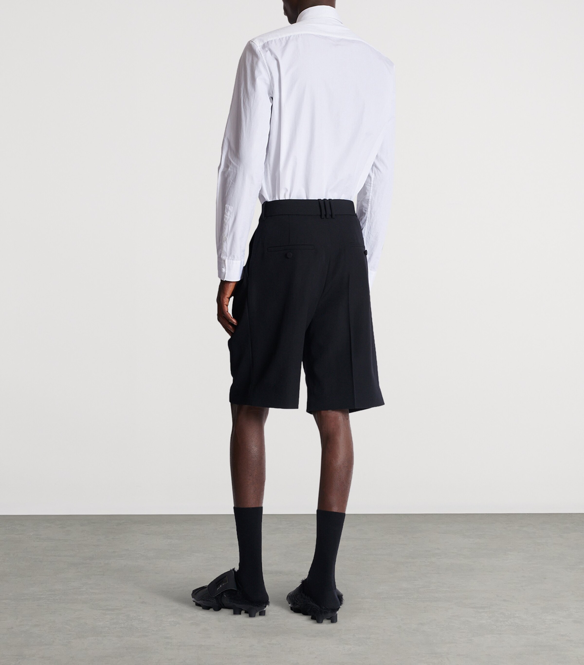 Wool Bermuda Tailored Shorts 0PA NOIR Image 7