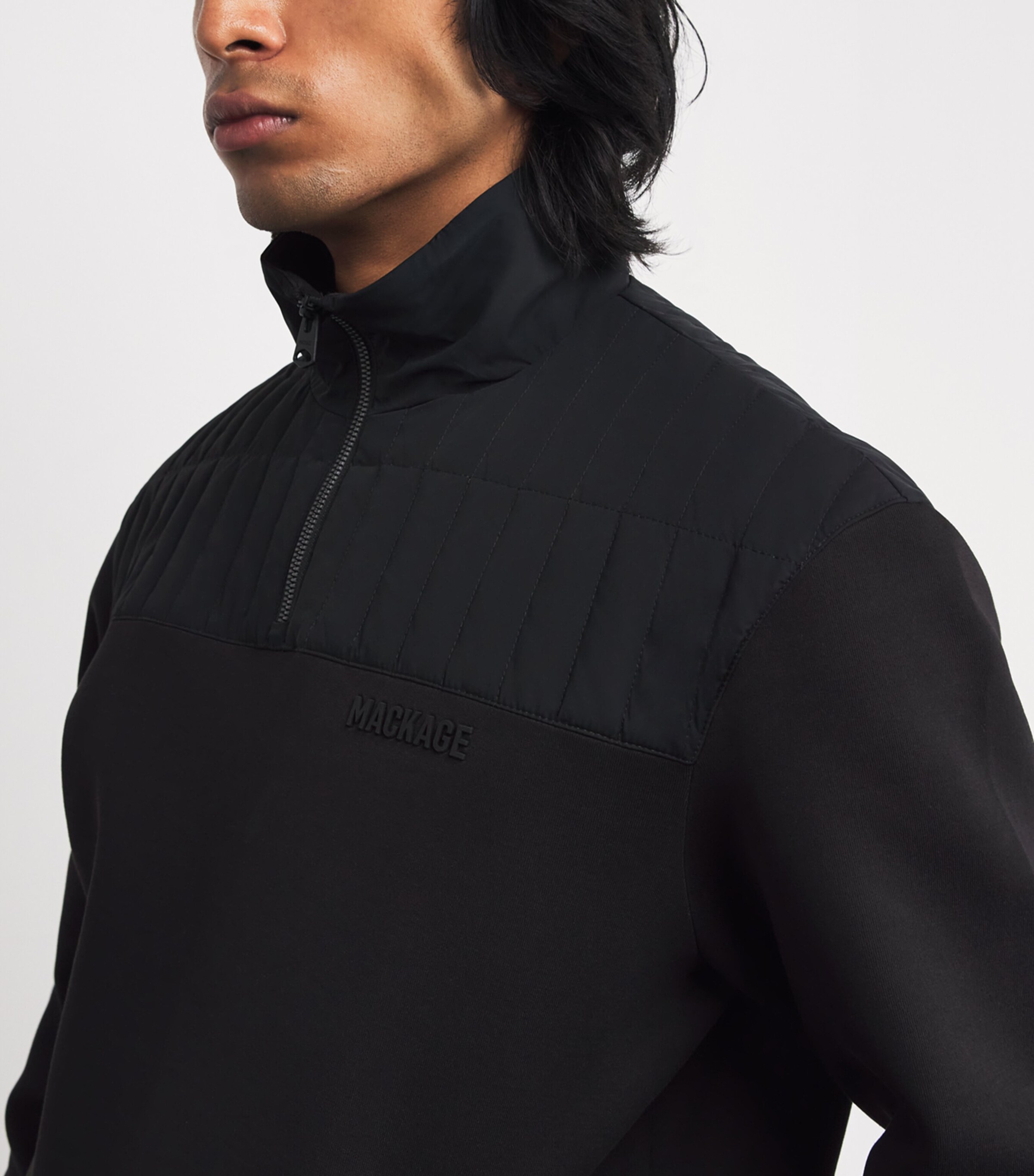 Corey Quarter-Zip Sweatshirt BLACK Image 6