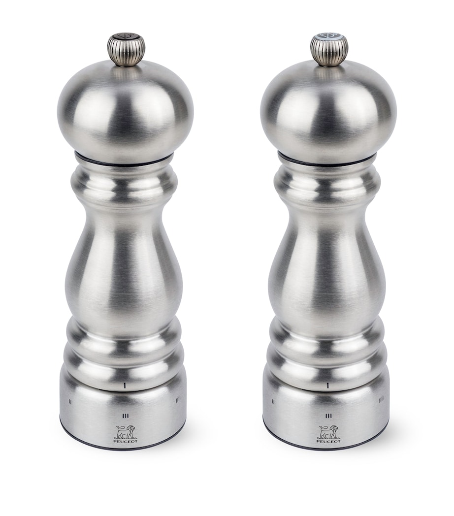 Peugeot Stainless Steel Paris Chef Salt and Pepper Mill Set (18cm) Stainless Steel Image 1