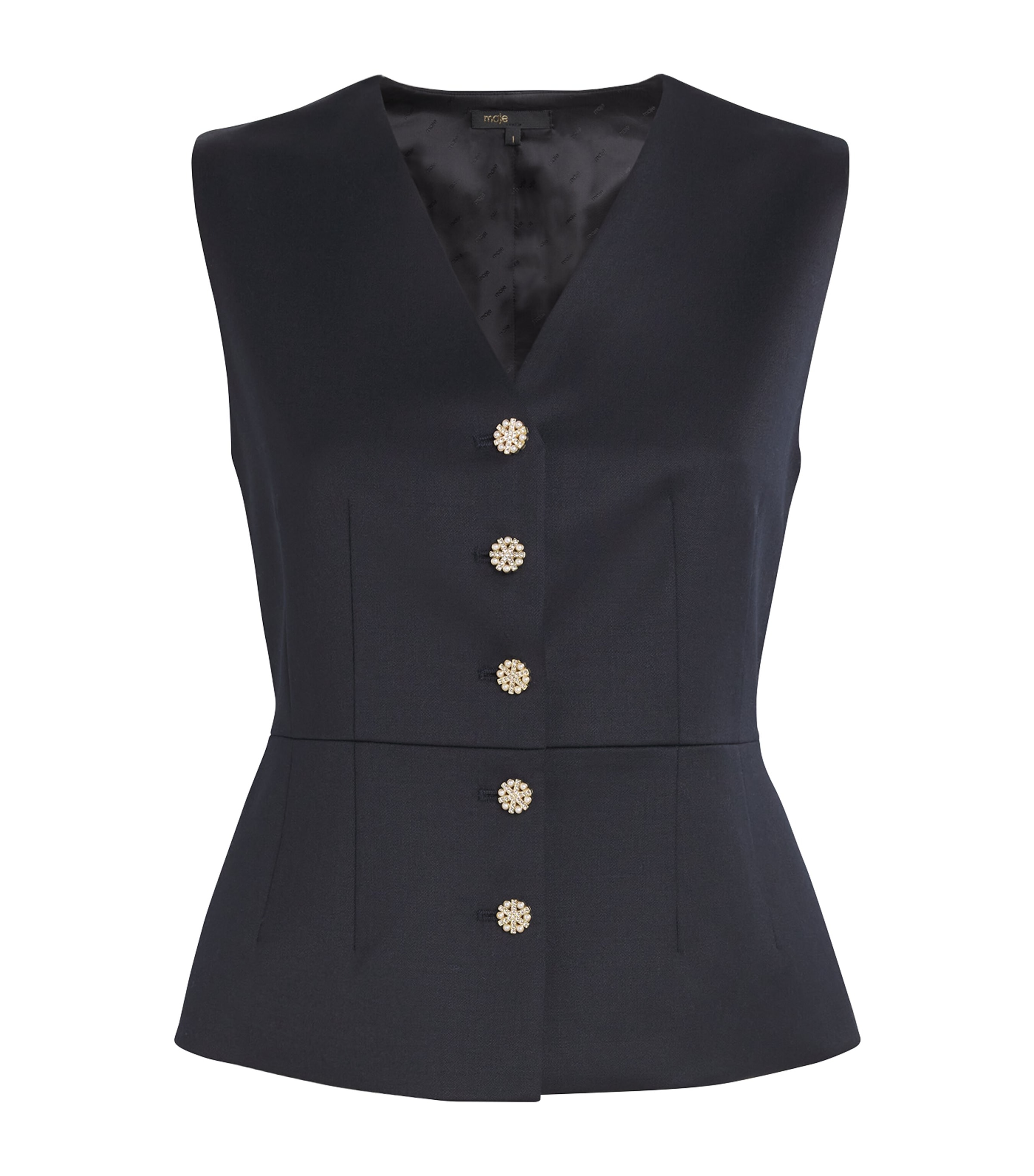 Maje Virgin Wool-blend Vest In Blue
