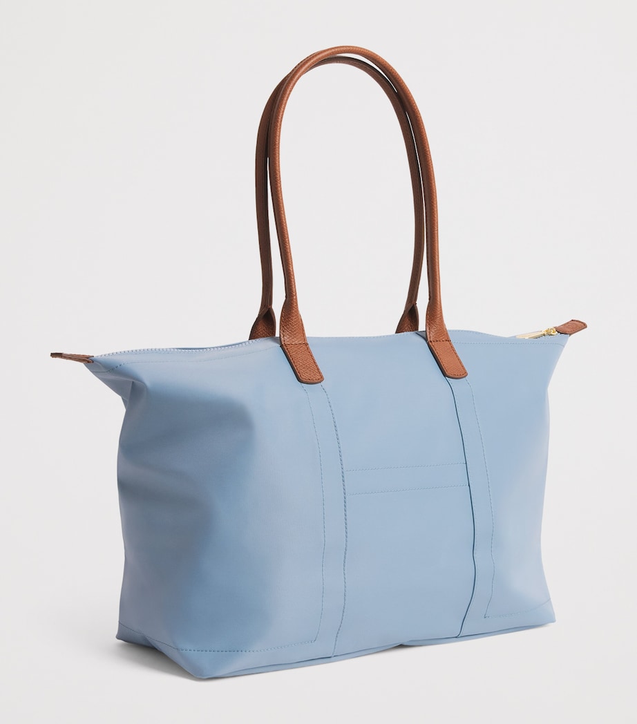 Harrods Medium Nylon Tote Bag Blue Image 3