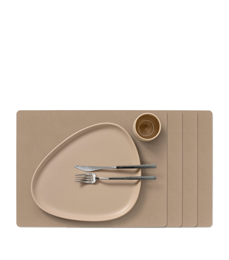 Large Square Corduroy Placemat (Set of 4) CLAY BROWN Image 1