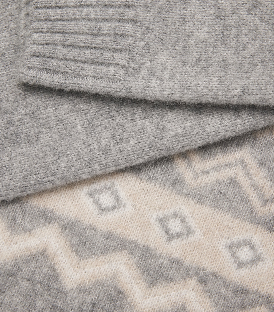 Cashmere-Blend Jacquard Sweater GRIGIO CHIARO, SABBI Image 5