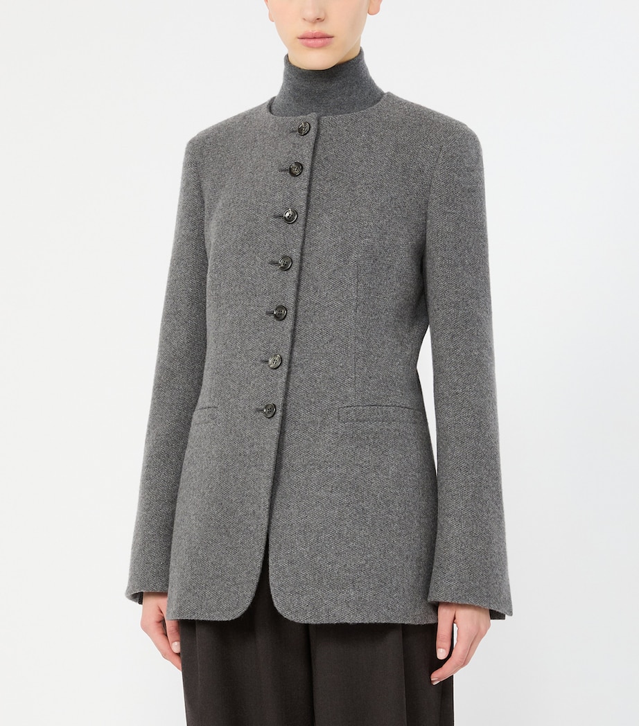 Max Mara Womens Cashmere Longline Jacket Dark Grey Image 3