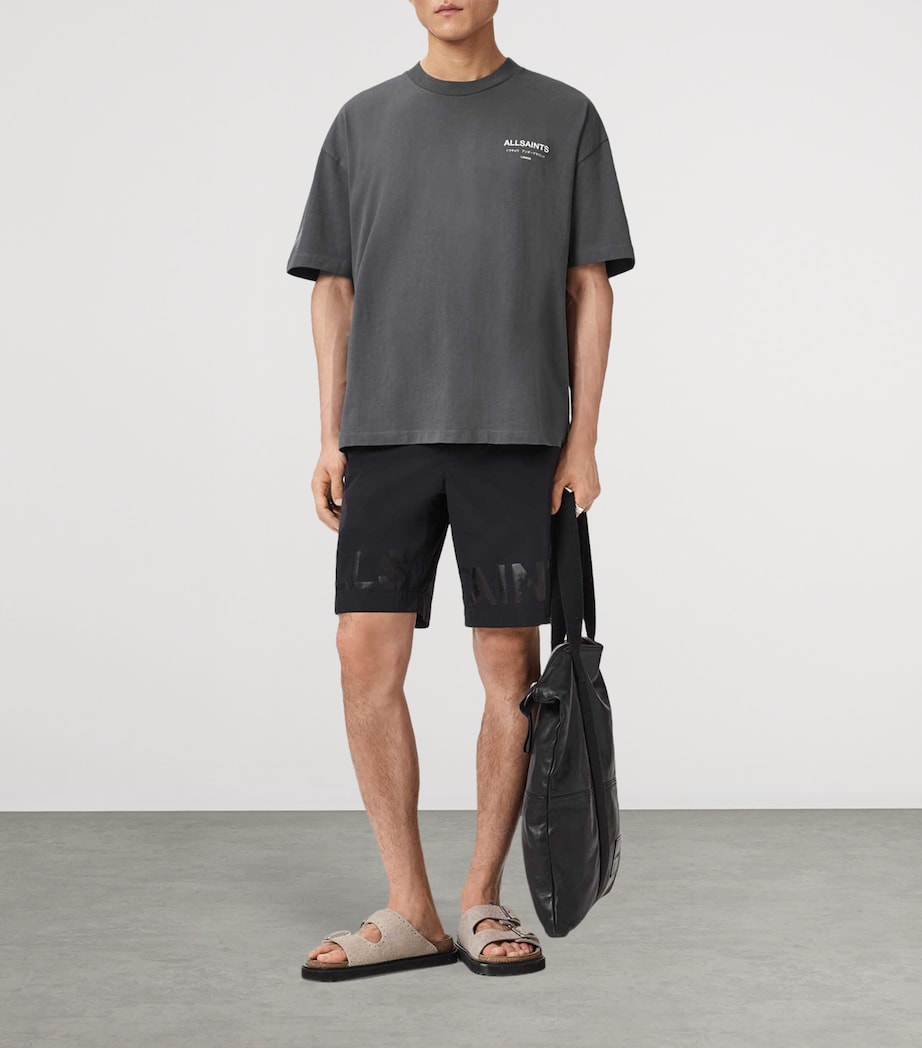 AllSaints Mens Organic Cotton Underground T-Shirt Dark Steel Blue Image 7