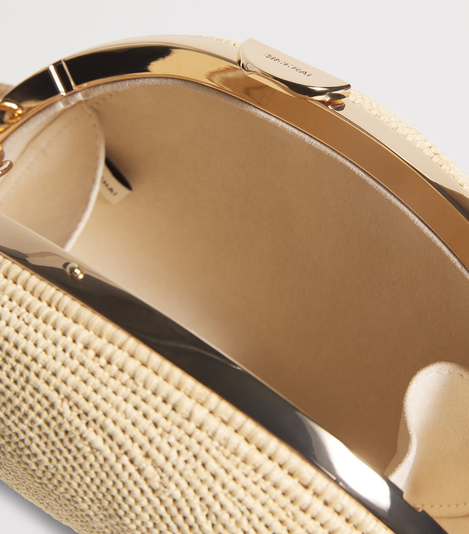 Raffia Bridget Oyster Shell Clutch Bag RAFFIA Image 4