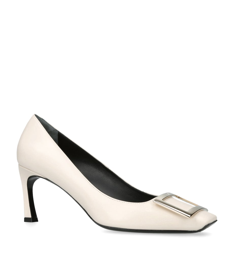 Leather Belle Vivier Trompette Pumps 70 CREAM Image 3