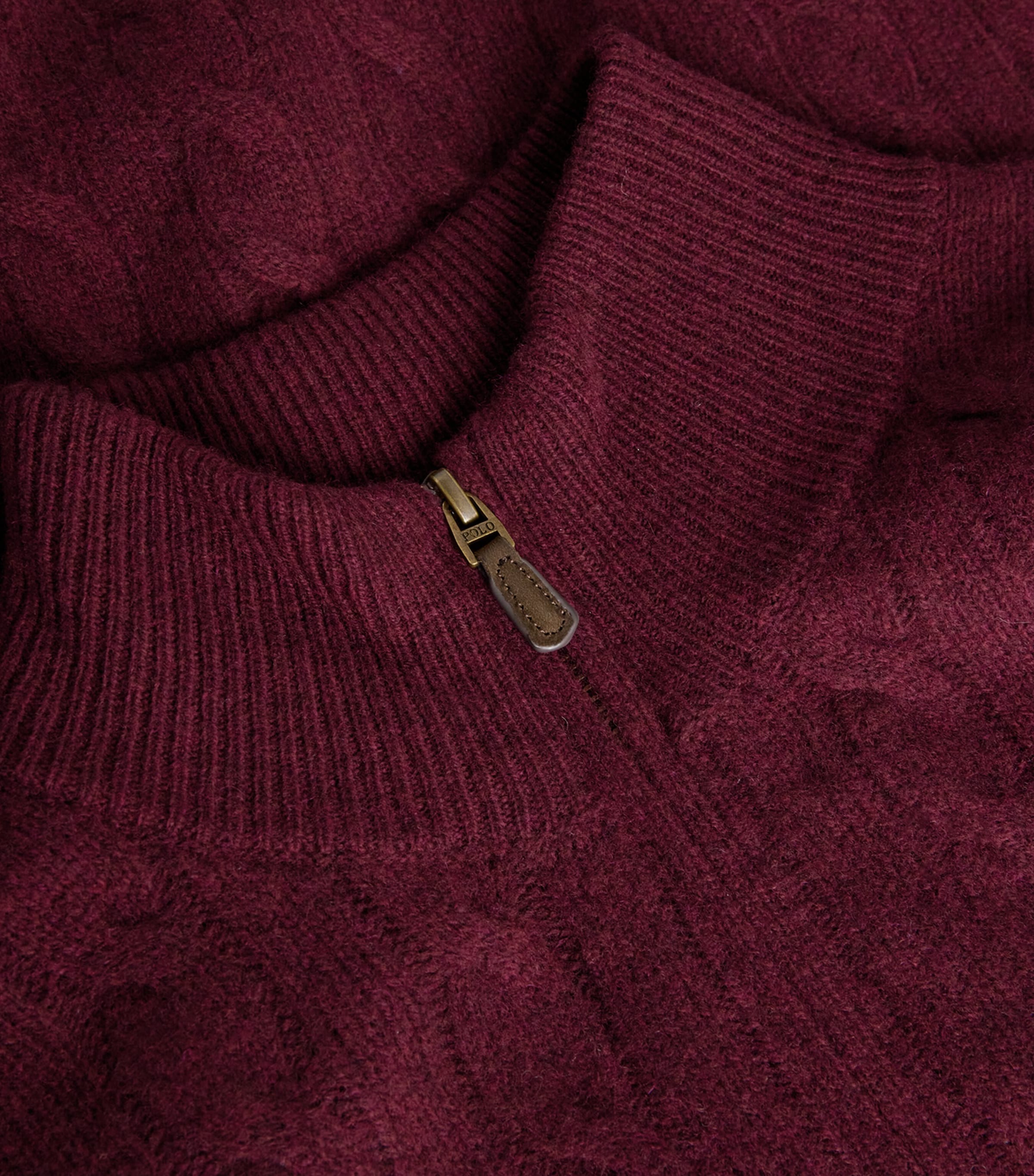 Wool-Cashmere Quarter-Zip Sweater DARK RED Image 5