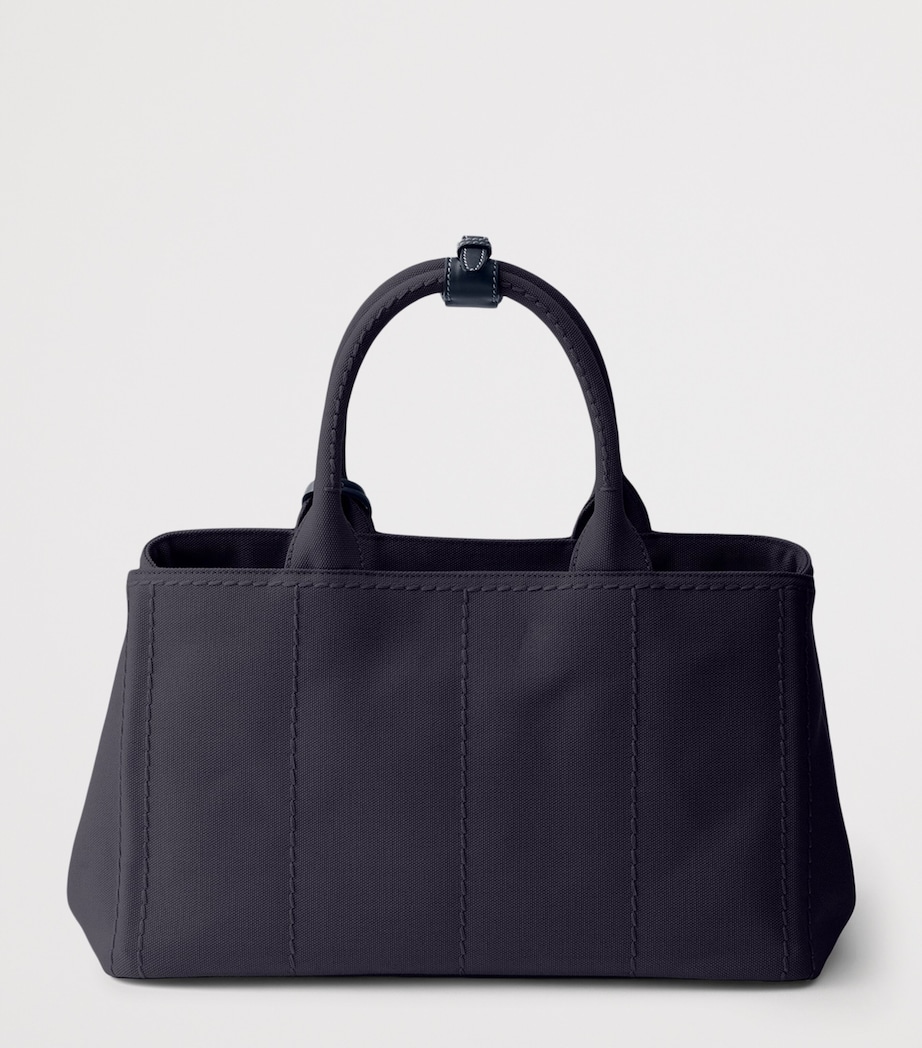 Prada Large Canvas Jardinière Tote Bag Blue Image 3