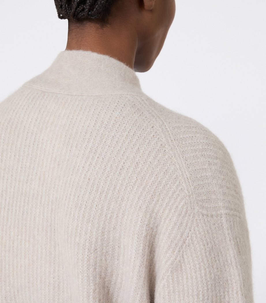 Max Mara Womens Alpaca Wool-Blend Longline Cardigan Sand Image 5