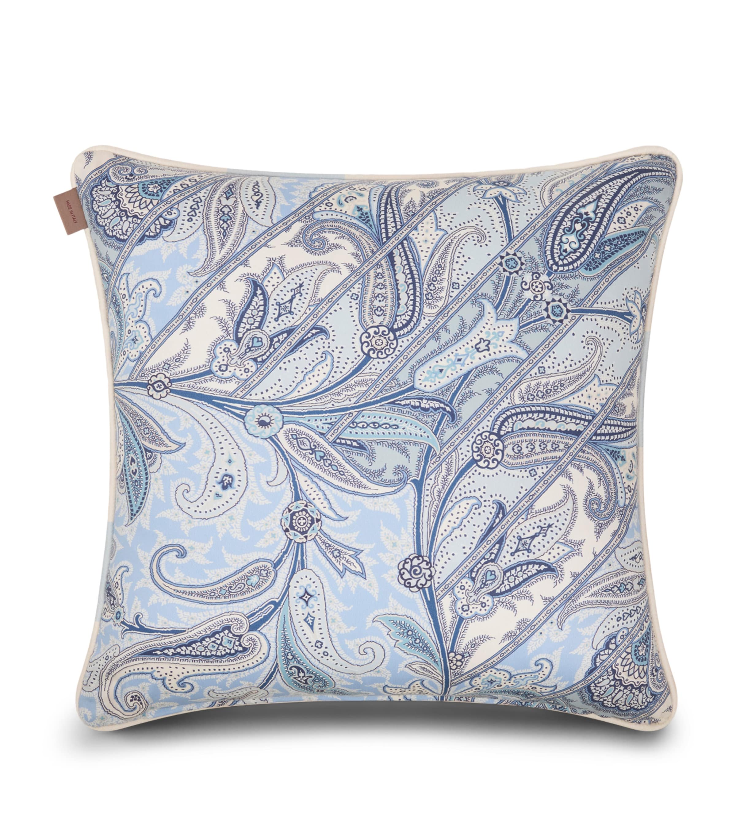 Etro Cotton Satin Yaara Cushion (45cm x 45cm) Print Pale Blue Base Image 1