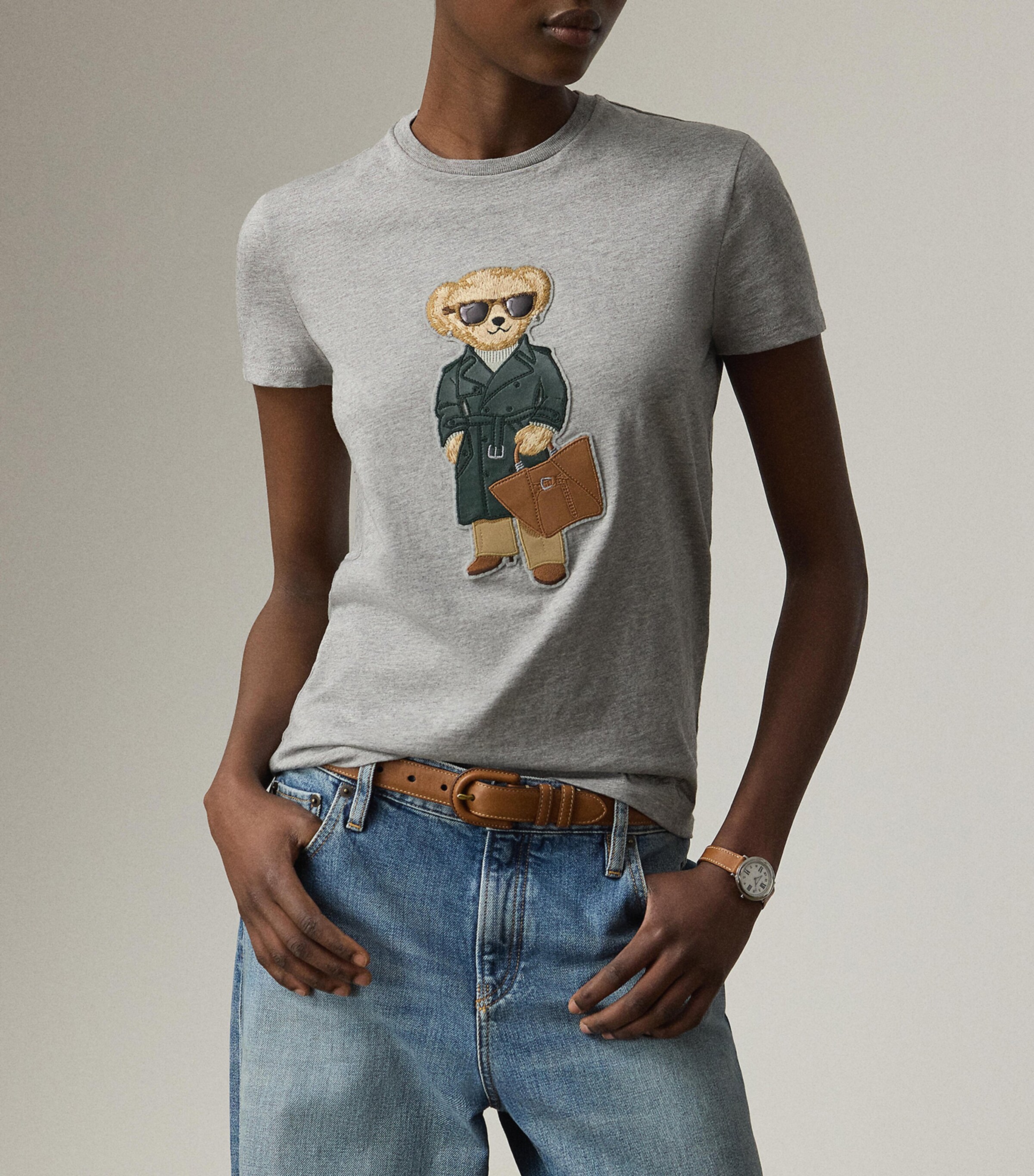 Ralph Lauren Collection Grey Racing Green Trench Polo Bear T-Shirt