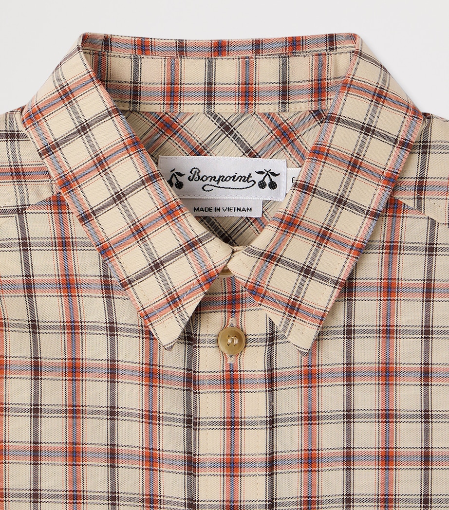 Bonpoint Cotton Check Shirt (4-8 Years) Carreaux Beige Image 3