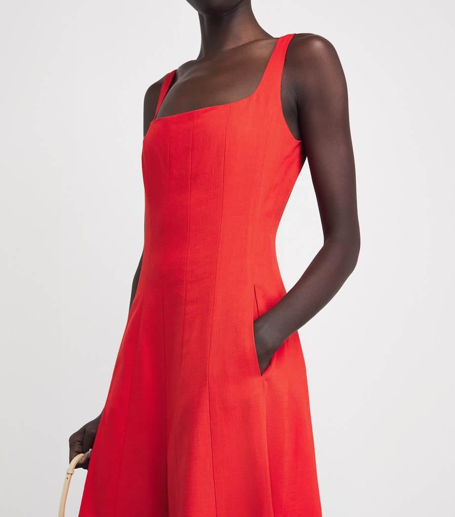 ME+EM Womens Crepe Contour Maxi Dress Lipstick Red Image 3