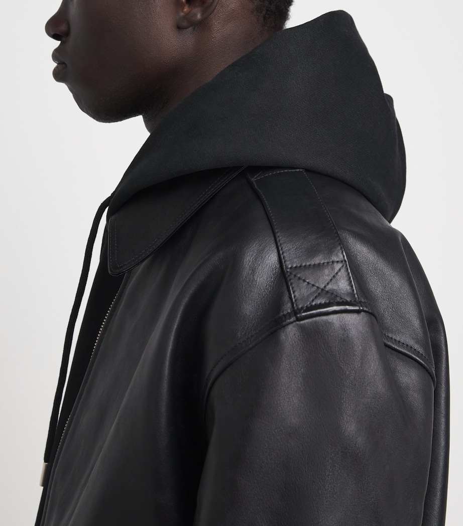 Sandro Paris Mens Oversized Cotton Hoodie Black Image 3