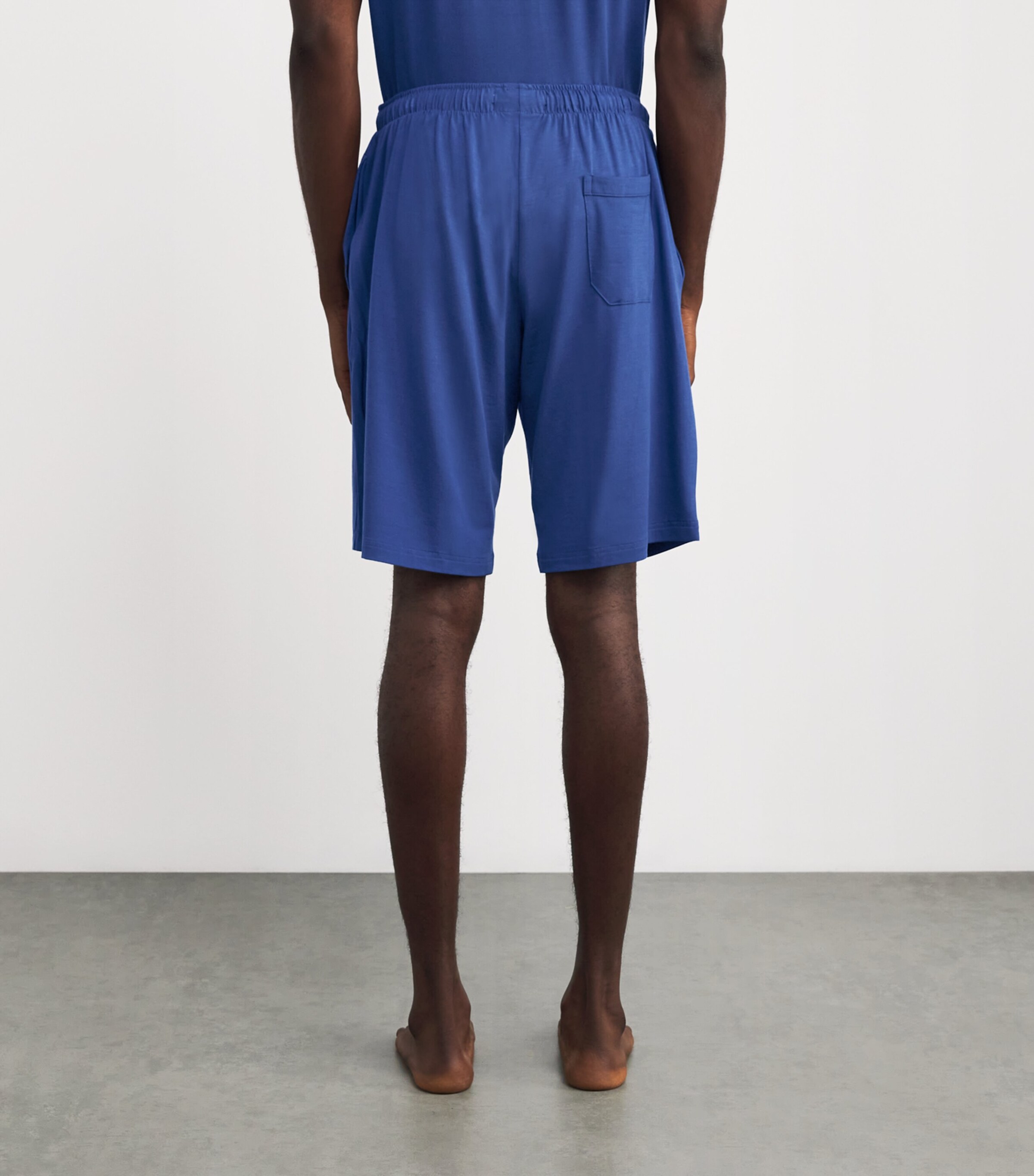 Derek Rose Mens Basel Lounge Shorts Blue Image 4